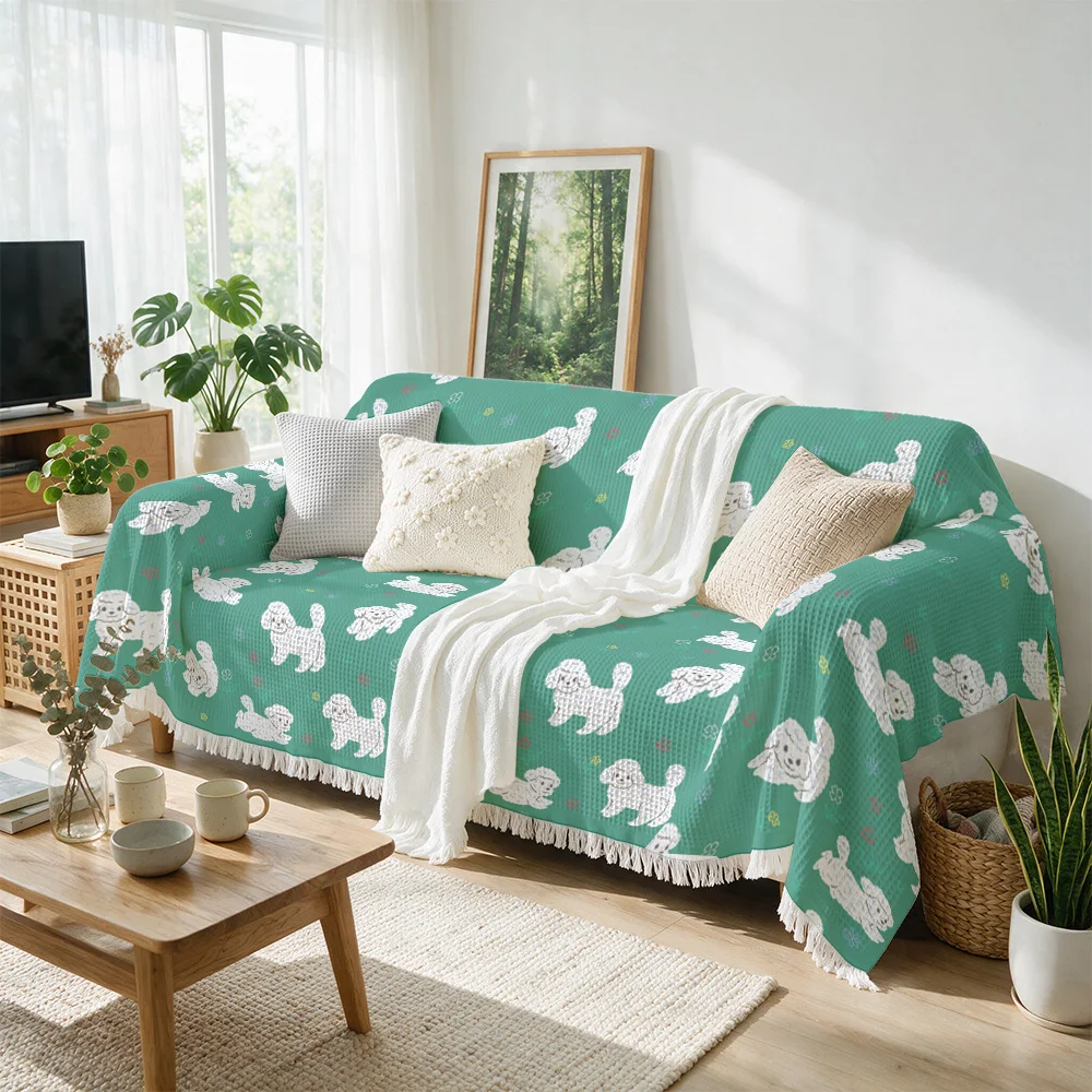 Decorative Bunny Pattern Sofa Throw Blanket for Couch Home Decor Spring Living Room Cozy Seating Decorative Gift Cover