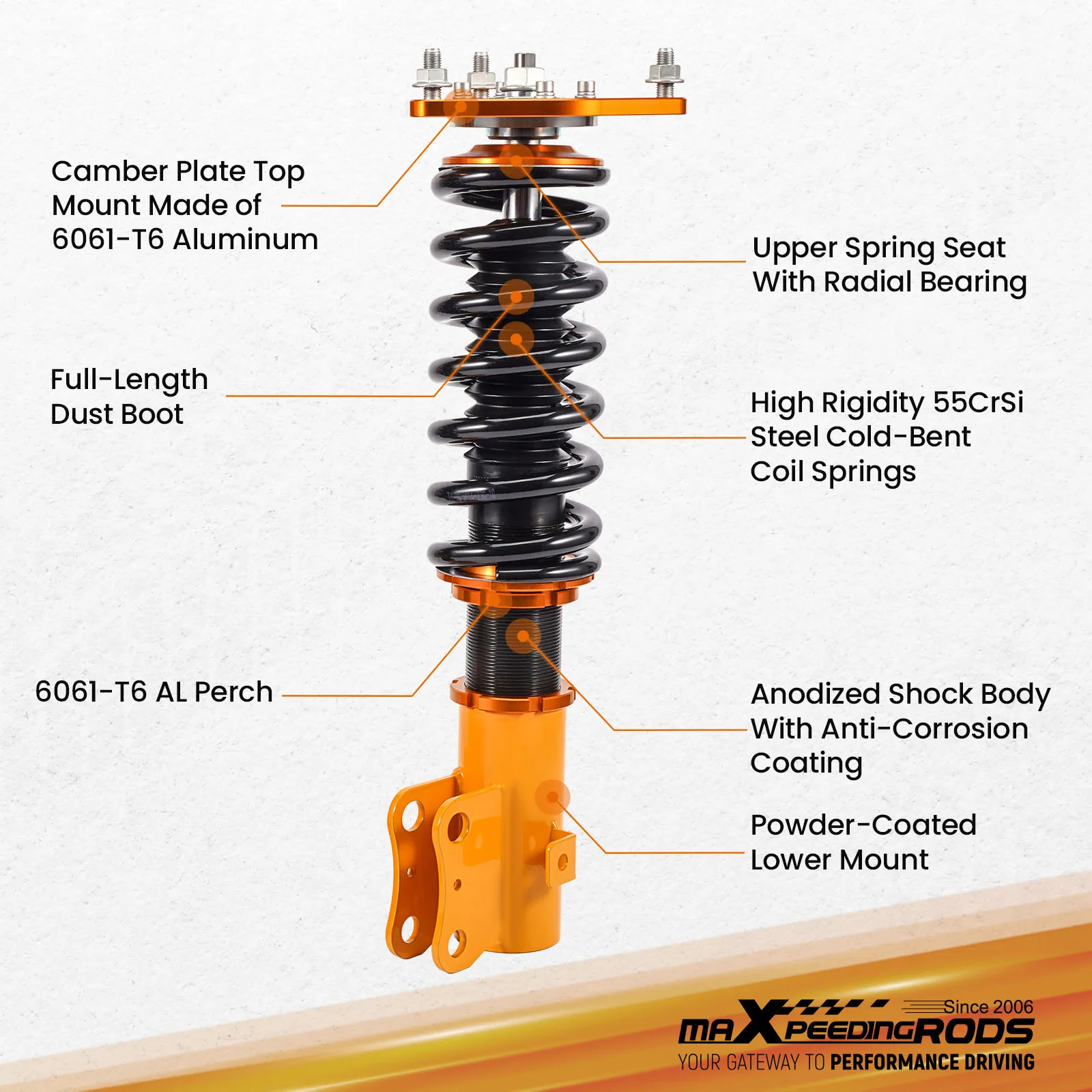 

Racing Coilover Lowering Kit For Subaru Forester 09-13 Shock Absorbers