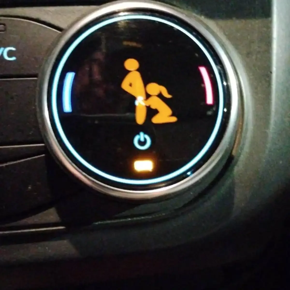 2pcs Funny Road Head Vinyl Decals  Stickers For Men Car Blank Button Panel Auto Interior Styling Ornaments