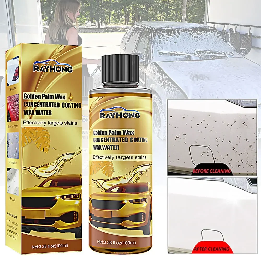 Golden Carnauba Wax Car Wash Wax Car Care Quick Apply Wax Hydrophobic Polishing Paste