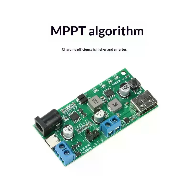MPPT Solar Charger Control Board DC5-18V 2.5A Solar Panel Regulator Module Type-C DC5V USB For 3.7V 18650 Lithium Battery 1Pcs