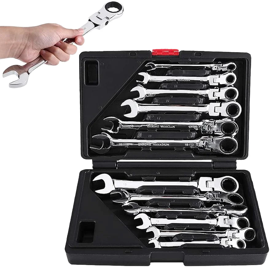 72-Tooth Chrome Vanadium Steel High-Gloss Multi-Sized Combination Tool Kit