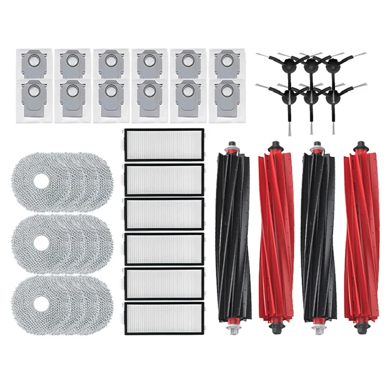 

AC93-Сменные аксессуары для Roborock Qrevo Master — основная боковая щетка, фильтр HEPA, подушечки для швабры и запасные части для мешков для пыли