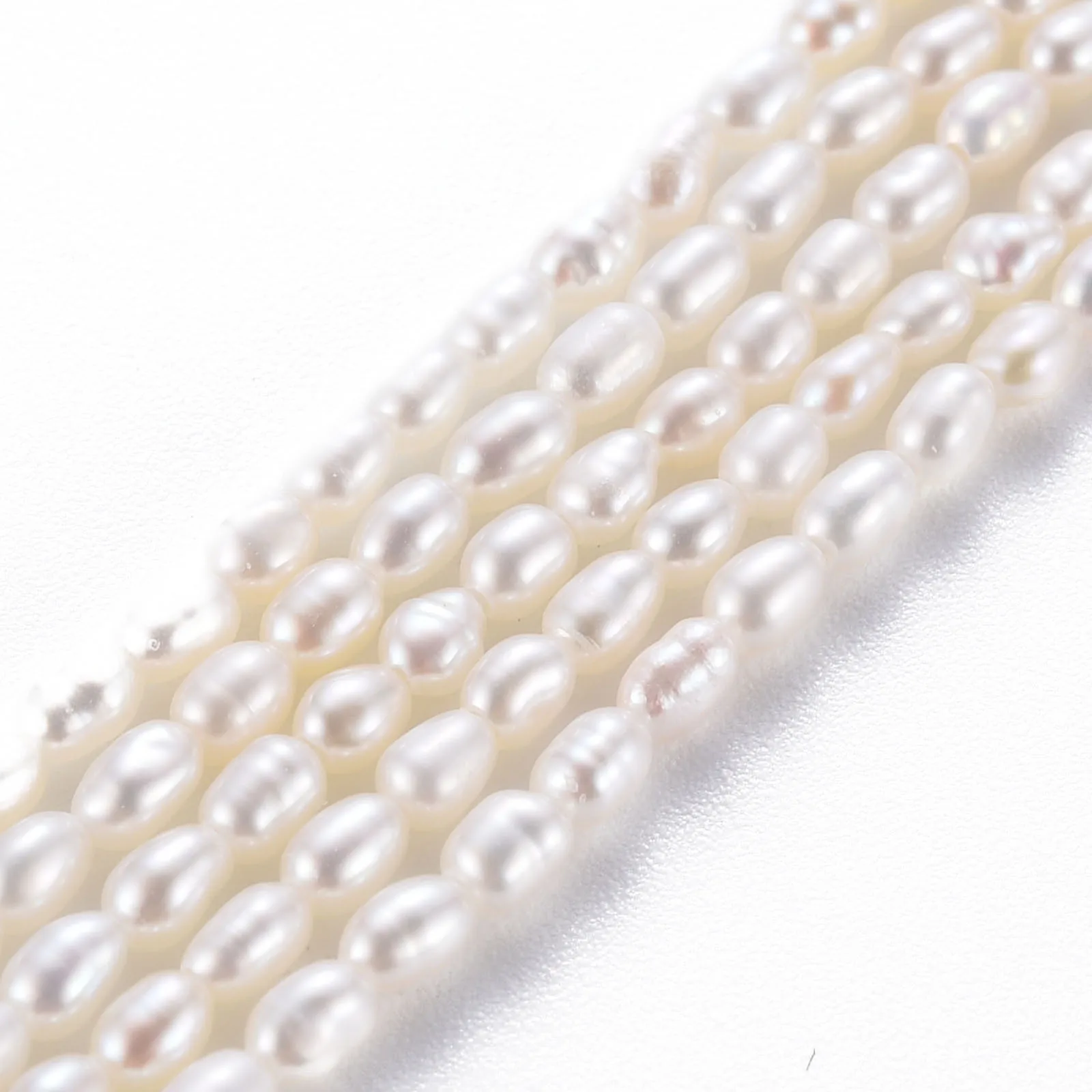 

Natural Cultured Freshwater Pearl Beads 2 Strand Rice Shape Bead Strands Summer Season DIY Bracelet Jewelry Handmade Accessories