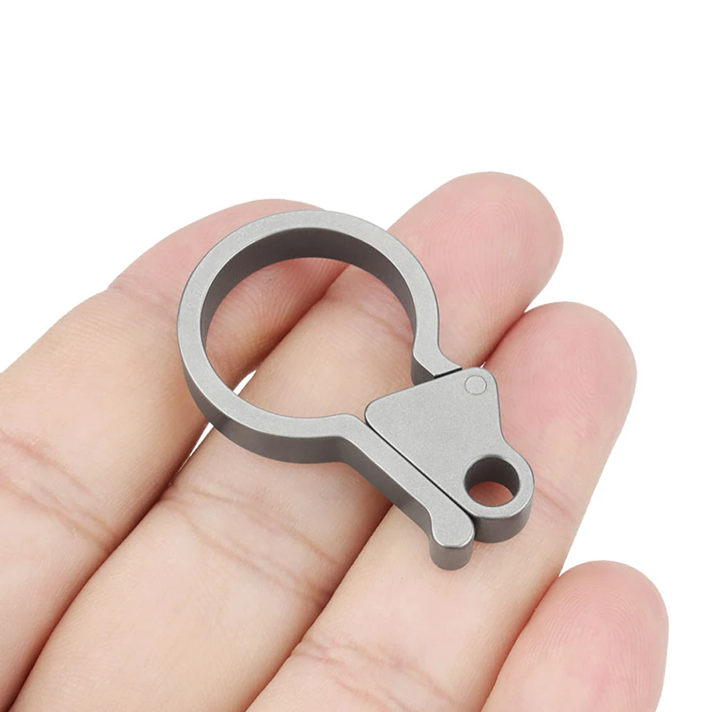 Side Opening Titanium Alloy Keychain Unique EDC Waist Buckle Multifunction DIY Accessories Car Keyring Outdoor Tools