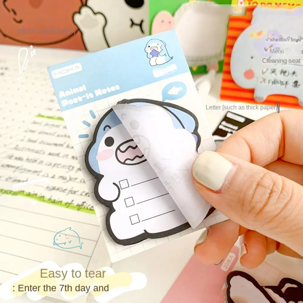 Stationery Cute Animal Memo Pad Rabbit Cow Kawaii Animal Sticky Notes Cartoon Bear Cartoon Bear Sticky Notes Writing Tool