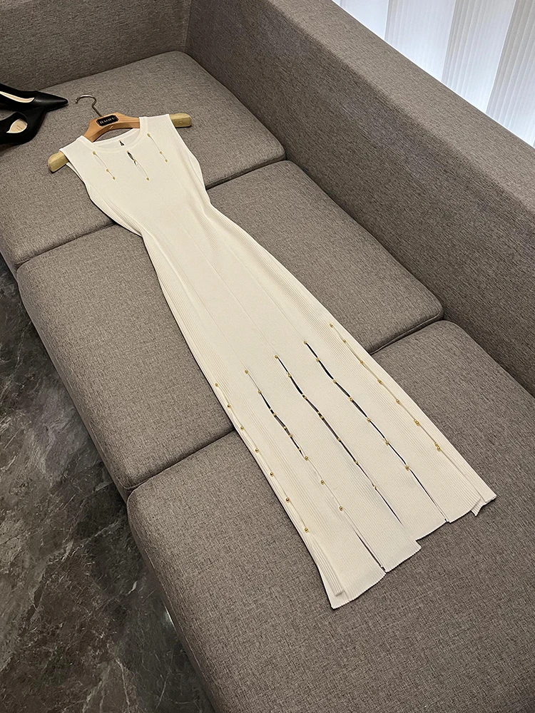 

Winter Long Svel Slim Fit Knitted Dr Forked mid Waist Commute Sle Ladies Faion Basic Model Other Material 00%