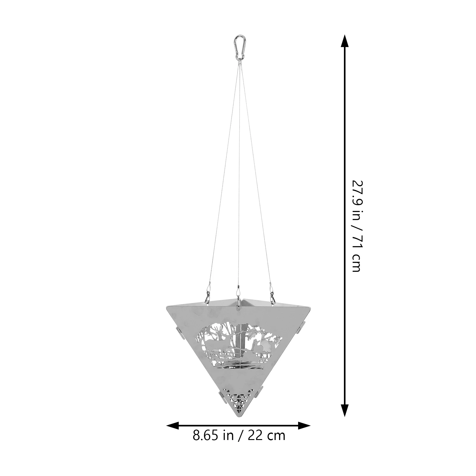 1 Set Camping Hanging Triangular Burning Platform Outdoor Triangular Brazier Tripod BBQ Grill Fold Firewood Burner Bonfire Stove