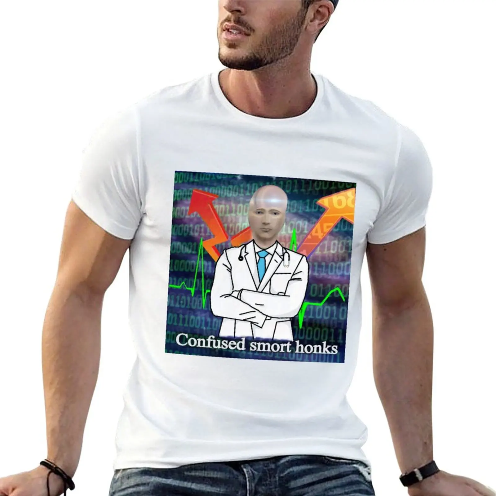 confused smort honks T-Shirt Basic Short Sleeve T-Shirt for Men