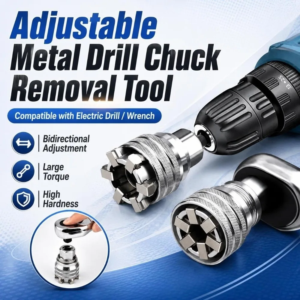 1Set 10-19mm Universal Wrench Set 3/8in Bar High-hardness Adjustable Magic Durable Rustproof Power Drill Adapter