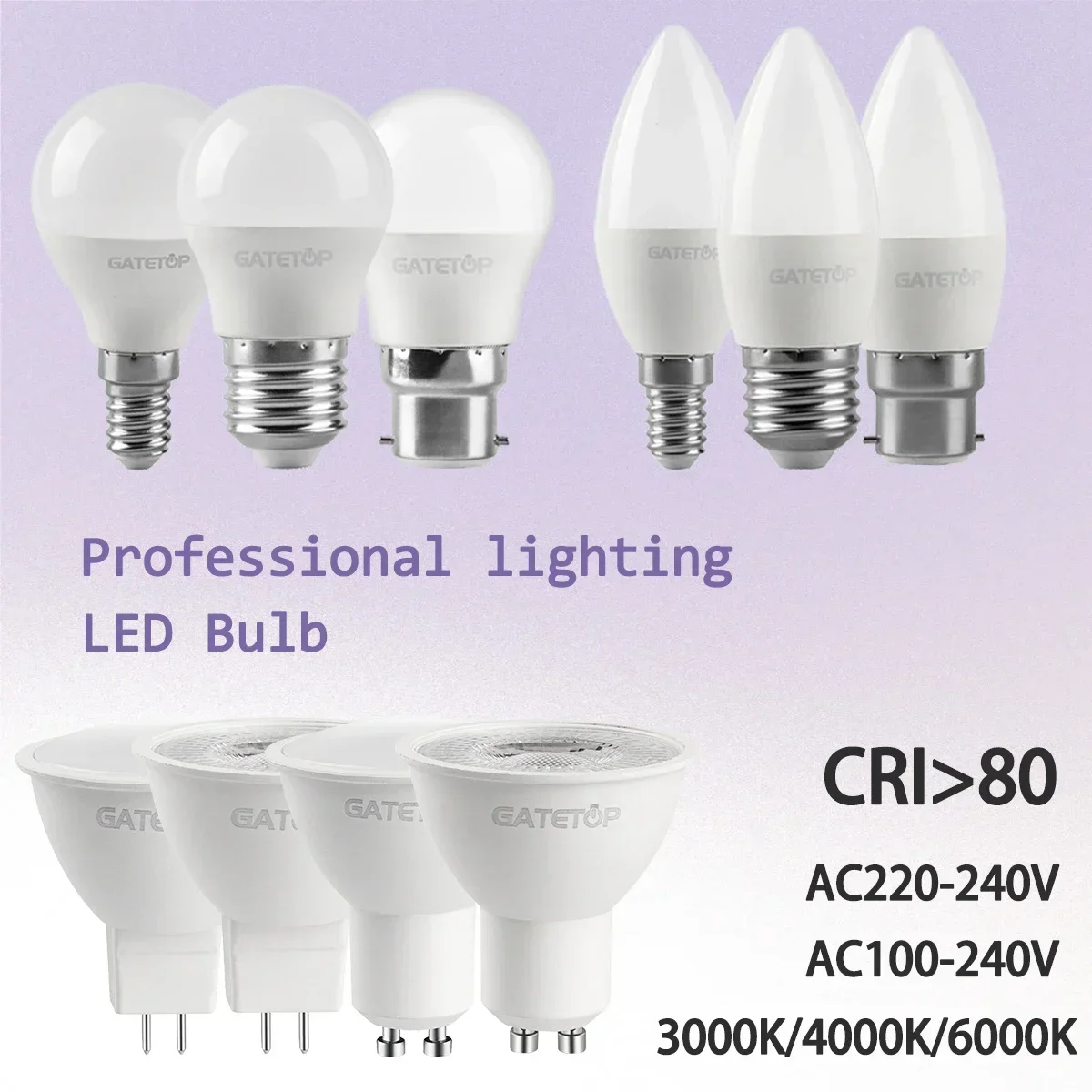 4pcs E27 E14 B22 GU10 GU5.3 2835 LED Bulbs Spotlight for Energy Efficient and Long Lasting Interior Lighting in 8 Pack