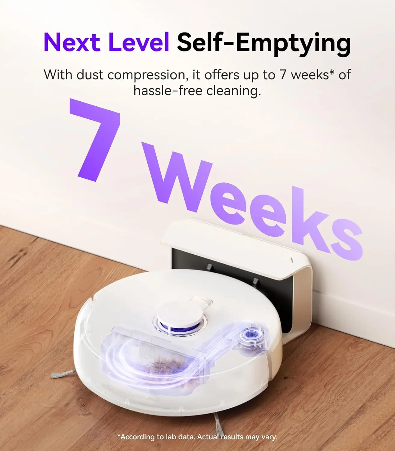 Robot Vacuum and Mop, 7-Week Dust Storage, Zero Tangles, Mopping, Tri-Laser Obstacle Avoidance, LiDAR Navigation