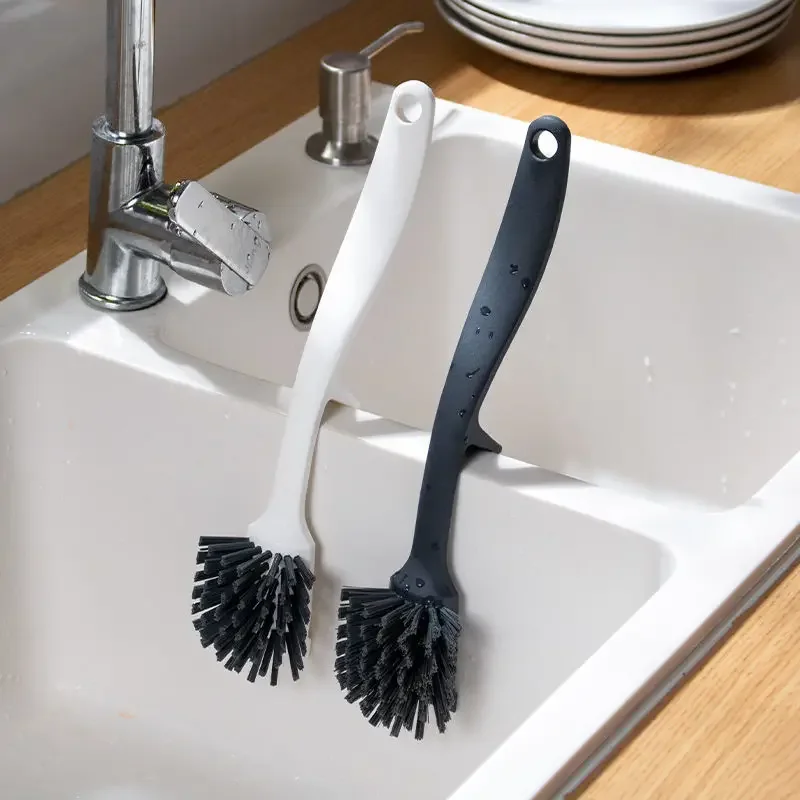 Long Handle Pot Brush Dish Bowl Washing Cleaning Brush Kitchen Sink Hanging Pot Cleaning Brushes Dishwasher Brush Artifact