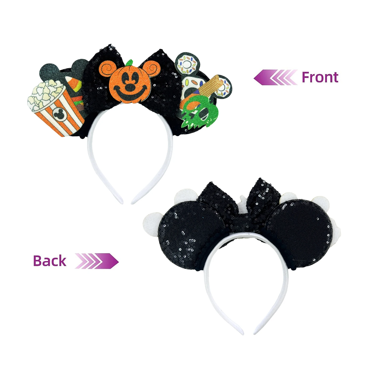 New Bat Mickey Mouse Hairbands For Women Happy Halloween Headband Girl Cosplay Ghost Minnie Hairband Kid Hair Accessorie Gift