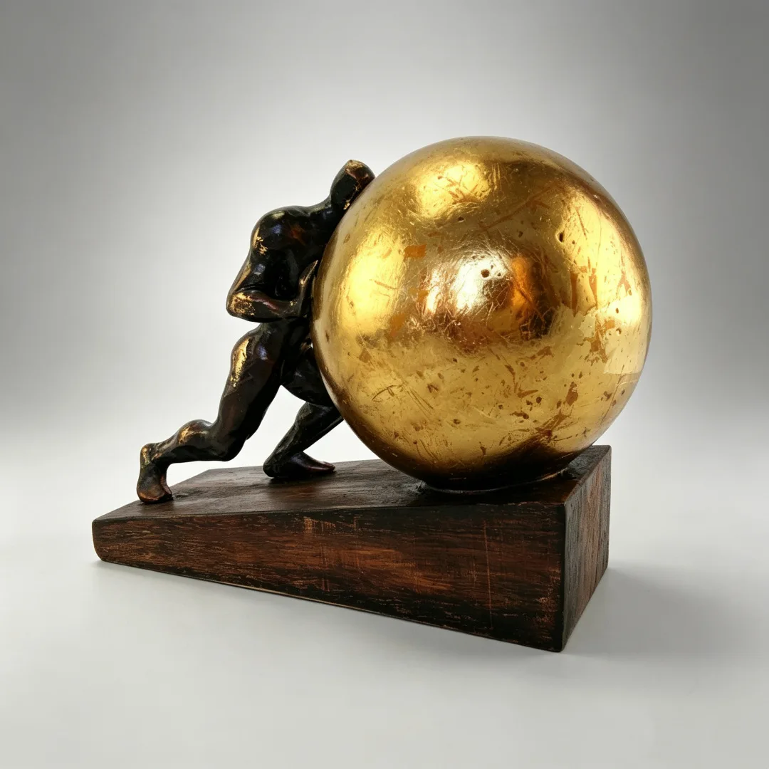 Bronze Gymnast Figure Retro Mythological Resin Decor Bronze Statues For Home Living Room Tabletop Ornament Gift Wholesale Craft