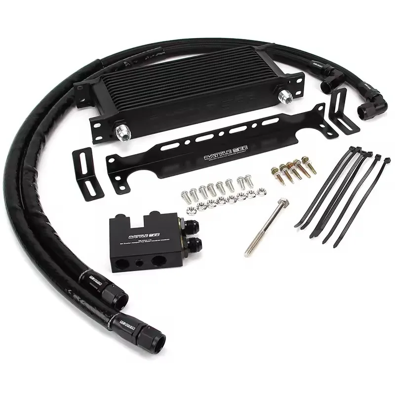 

BATTLEBEE Car Engine Oil Cooler Cooling System Kit With Rubber Tube Aluminum Radiator For 135i 335i F20 N54 N55 BB-OCK-116