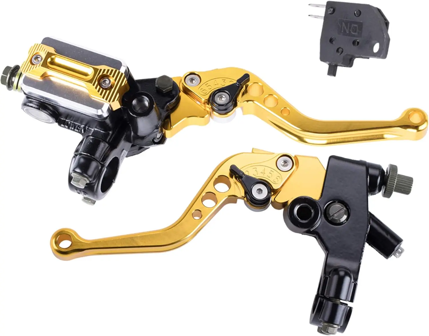 

Universal Motorcycle 7/8" 22mm Handlebar Brake Master Cylinder Clutch Lever CNC Left & Right Set Compatible with Harley