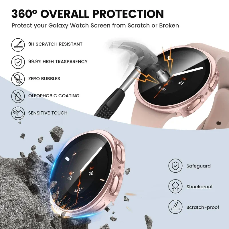 Gehärtetes Glas + PC-Hülle für Samsung Galaxy Watch 8/9 44mm/40mm Vollständig abdeckende Schutzhülle für Galaxy Watch 8 Zubehör – Detail 15