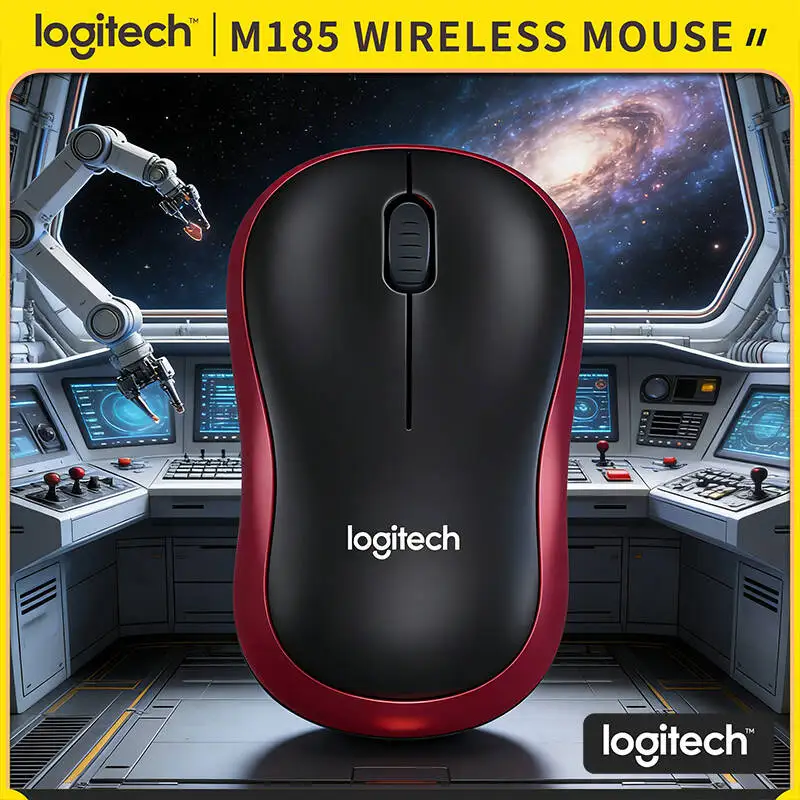 

Беспроводная мышь Logitech M185 для настольного ноутбука, 1000 точек на дюйм, точное управление, автоматический сон, энергосберегающая батарея 1 АА, срок службы 12 месяцев