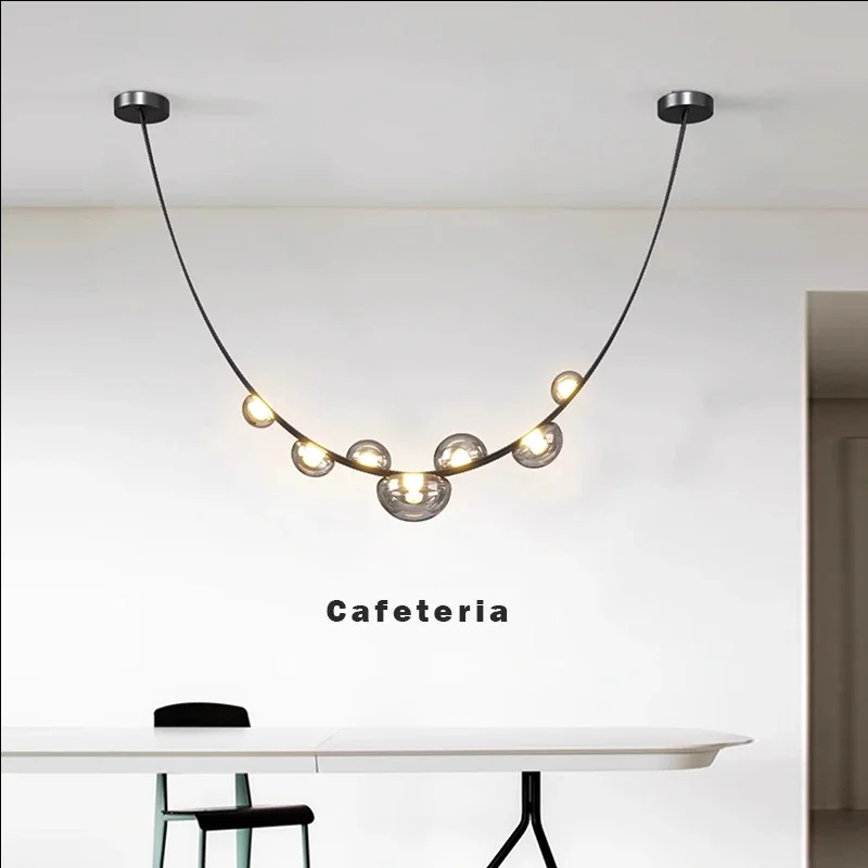 Simple Leather Design Led Pendant Lamp Home Decor Chandeliers Lighting Suspension Luminaires for Living Room Villa Lustre Salon