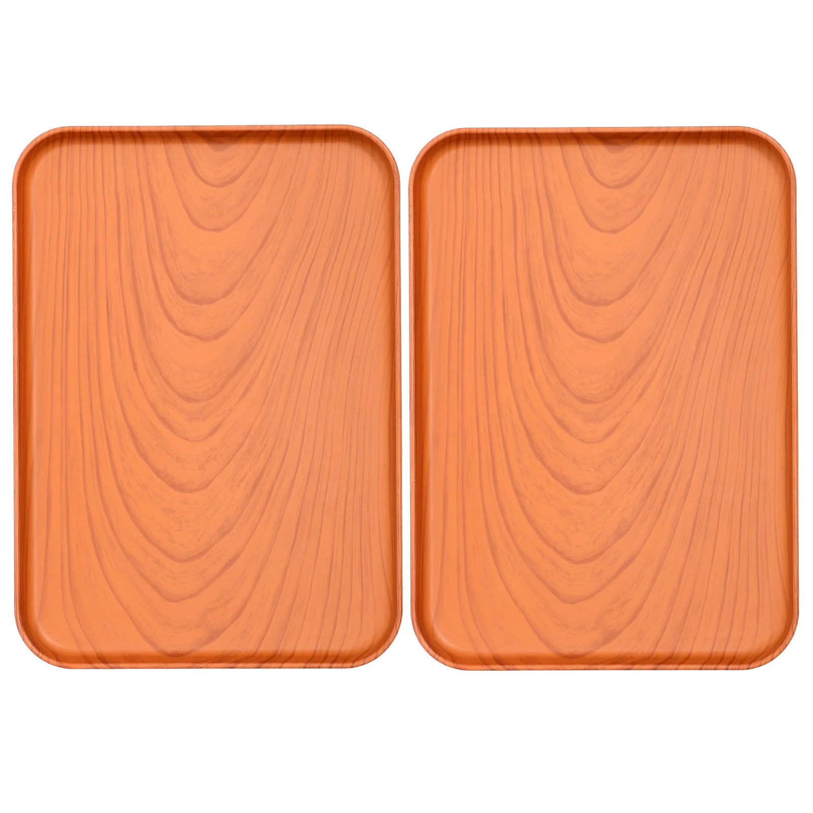 

2Pcs Imitation Wood Grain Storage Tray Multi-Function Fruit Dessert Sushi Display Tray for Family Parties Restaurants