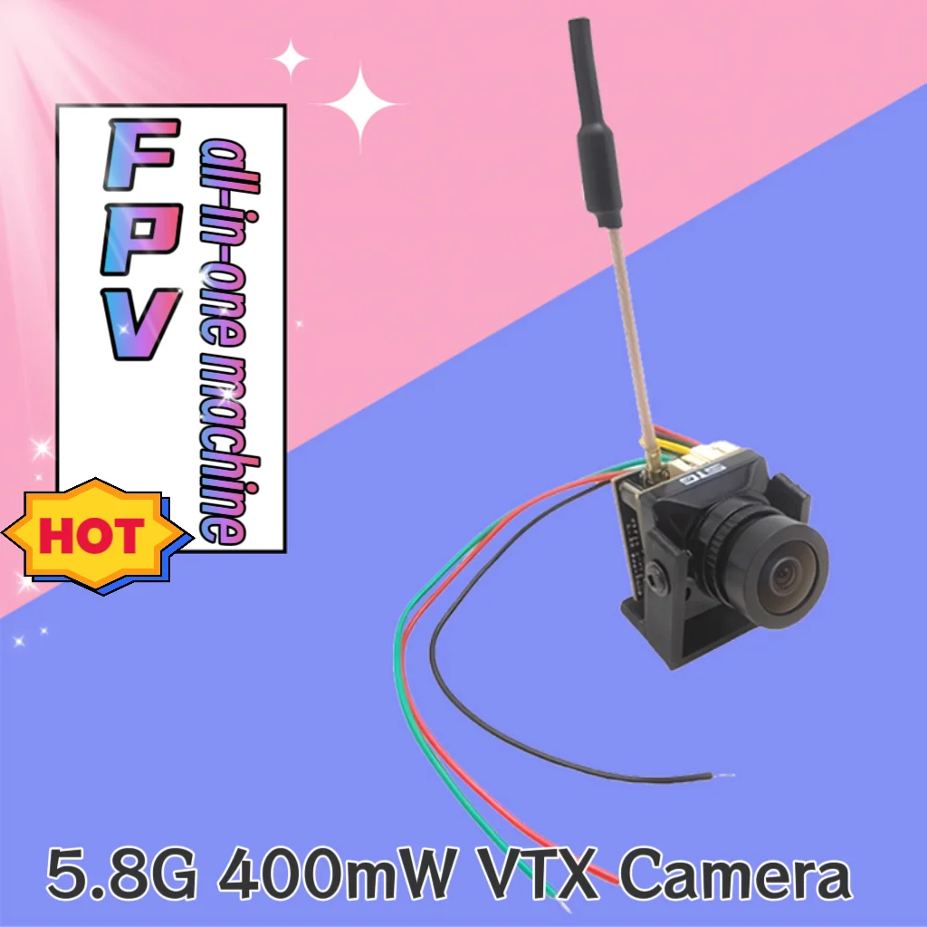 SLONWAKE 5.8G Module 48CH e7087U 400mW MINI transmetteur VTX machine tout-en-un 1500TVL 130 ° Caméra FOV pour drone de course RC FPV.