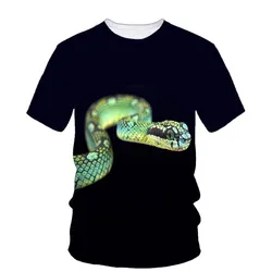 Hip Hop Funny Snake Totem Summer Men'S T-Shirt Alternative Fashion Street Trend Classic Comfortable Plus Size Short Sleeve 6xl