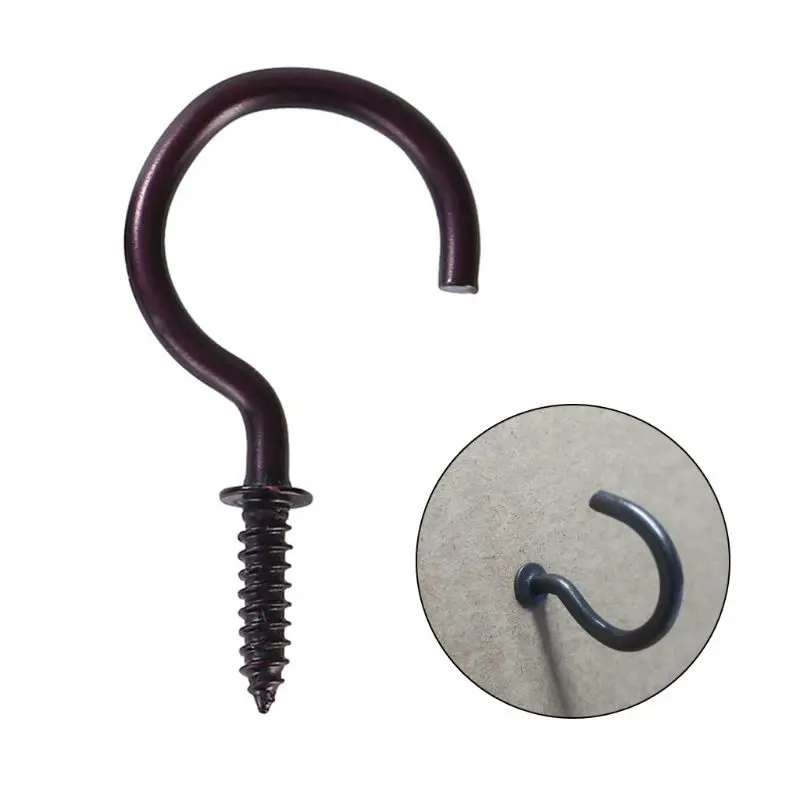 N58C 18 Pcs Ceiling Screw Hooks Outdoor String Light Hooks Lamp Holder Hooks for Plant Bracket, Bird Feeders, Wind Chimes