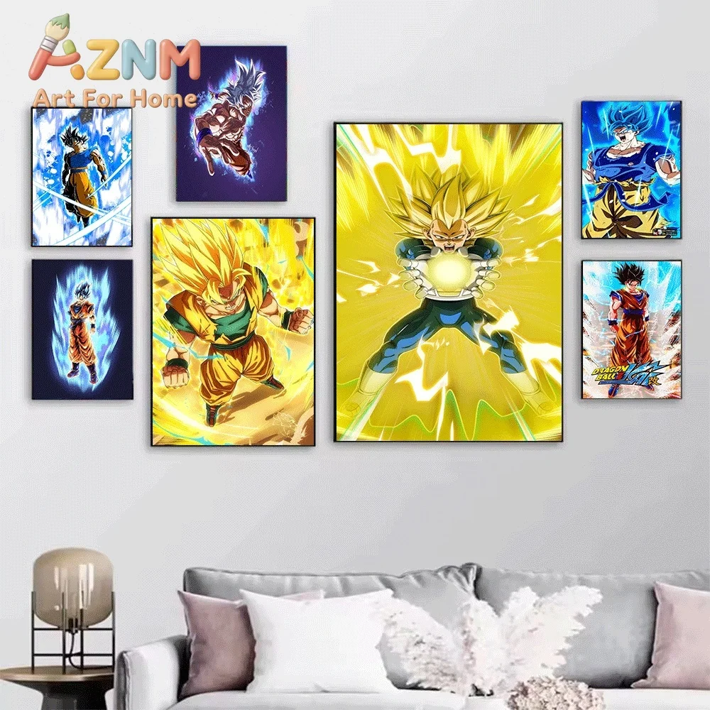 Dragon Ball Z Gogeta Super Saiyan 3 Fusion Anime Canvas Wall Art Unframed Print Poster For Bedroom Living Room Home Decor