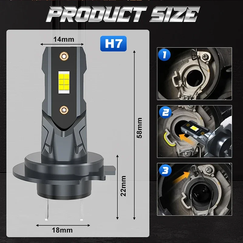 TCYATO الأكثر مبيعا 1:1LED سيارة العلوي H7 من خلال ثقب عالية السطوع تركز عالية الطاقة الحرارية مقاوم للماء