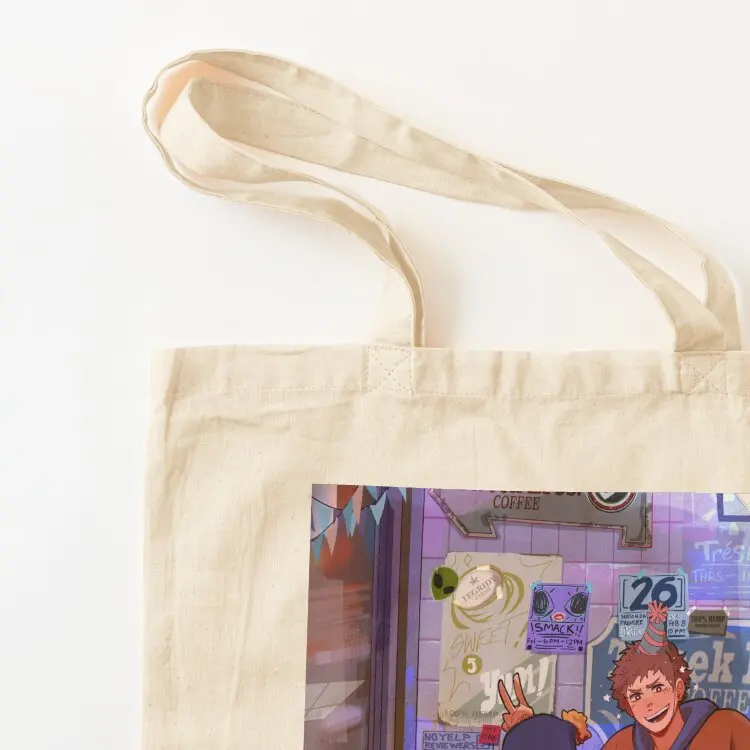 Coffee Shop Corner Tote Bag tote bags men women bag personalized tote bag Shopper handbag