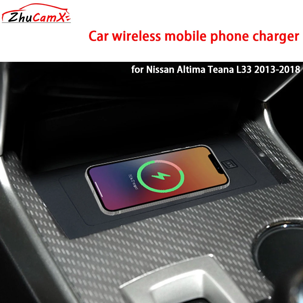 

for Nissan Altima Teana L33 2013-2018 Center Console Storage Wireless Mobile Phone Charger QI 18W iPhone Magsafe Fast Charging