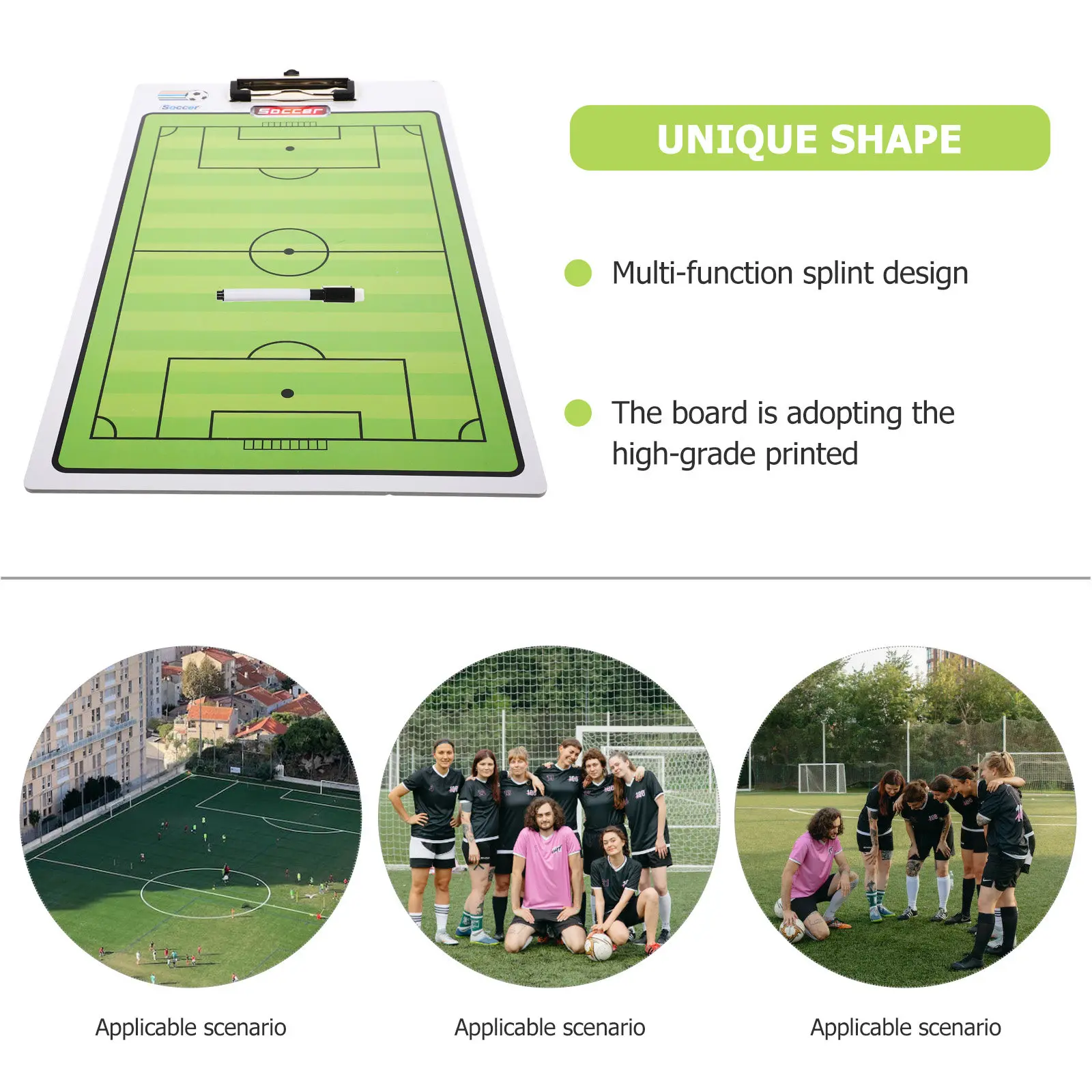 Tactical Football Match Board Durable Pvc Waterproof Training Clipboard Reusable Soccer Planning Board For Sports Competition