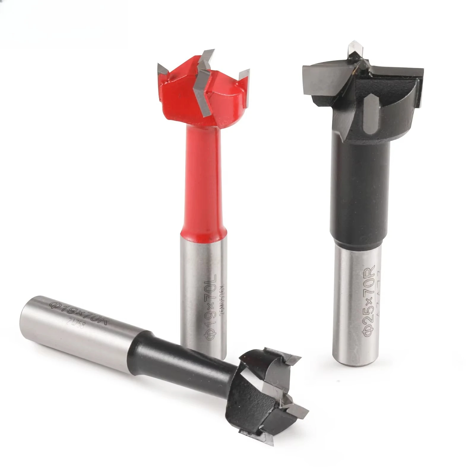 5PCS 4-Slot Carbide Forstner Drill Bit Set for Woodworking Wood Hole Drilling Tools