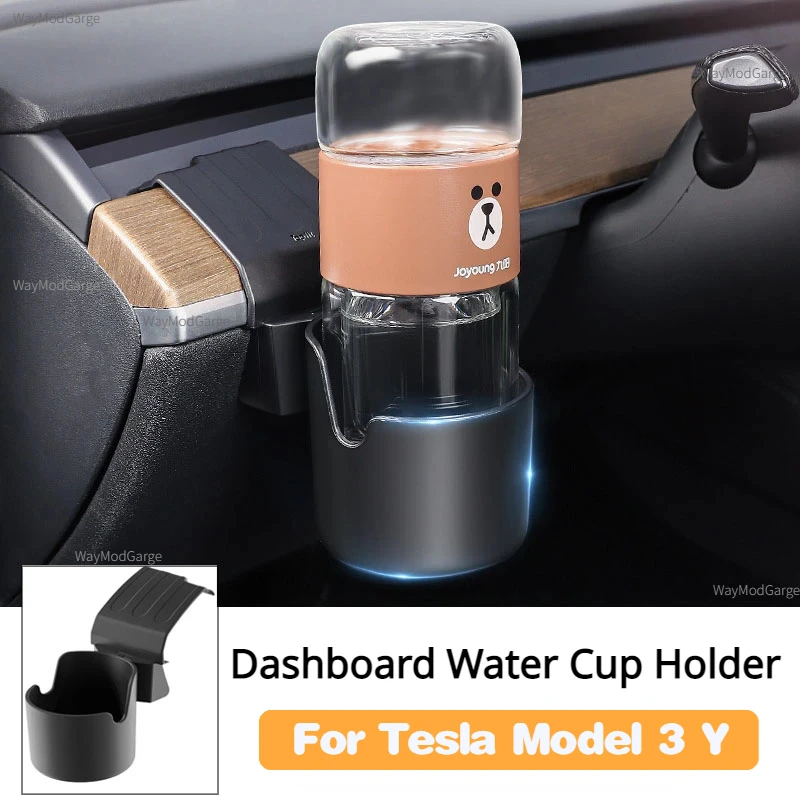 

Dashboard Water Cup Holder for Tesla Model 3 Y Central Control Phone Holder Organizer Left Storage Box Modely Car Accessories