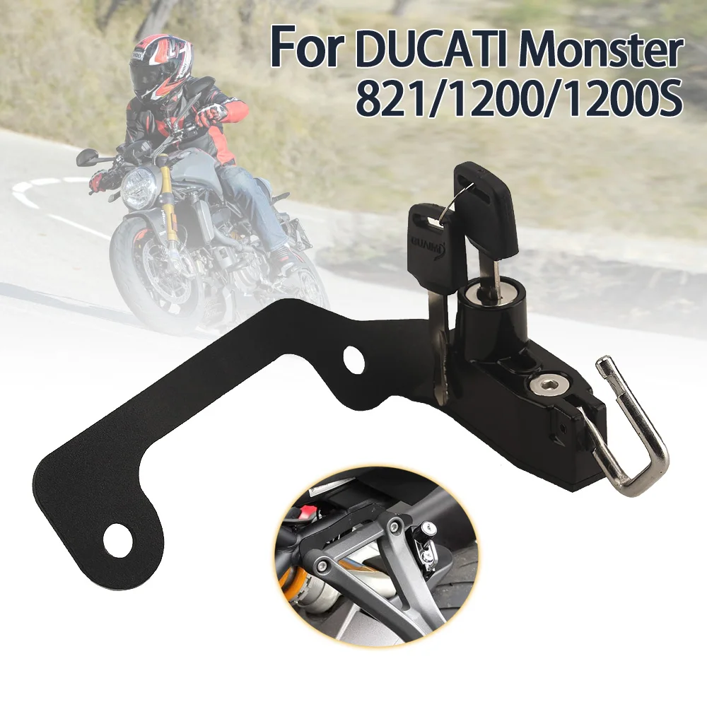 Helmet Lock Anti Theft Lock Padlock Helmet With 2 Key Combination For Ducati Monster 821 1200 1200S Motocycle Accessories