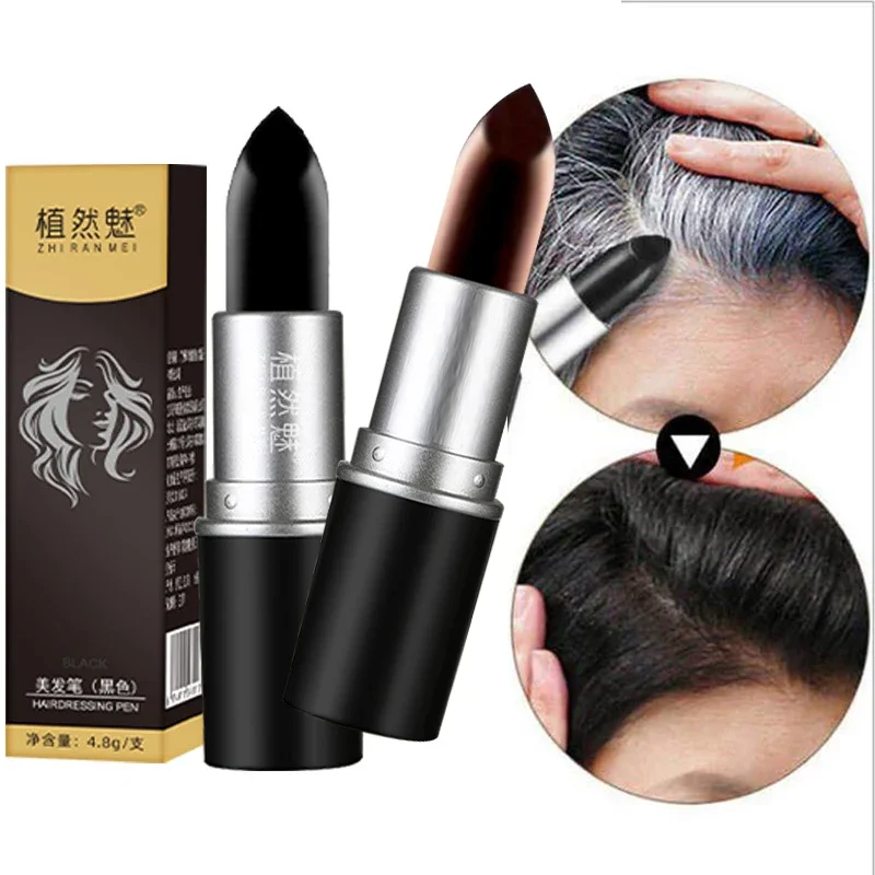 One-Time Hair dye Instant Gray Root Coverage Hair Color Modify Cream Stick Temporary Cover Up White Hair Colour Dye 3.8g