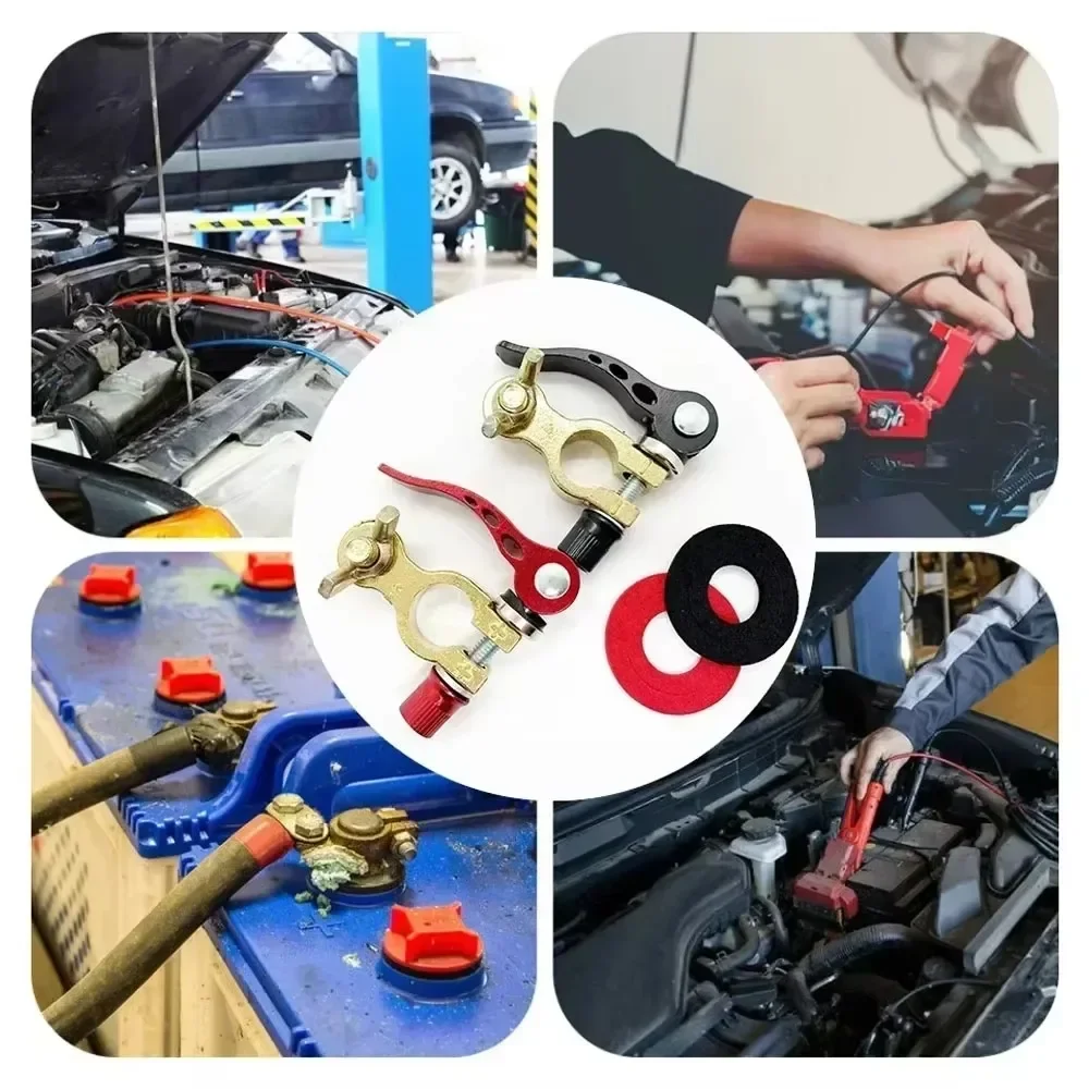 Car Battery Terminals Top Post Wire Cable Clamp Quick Release Terminal Connectors Copper Clip Screw Auto Parts