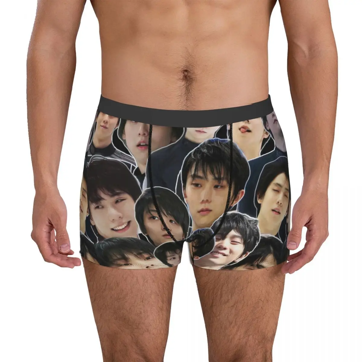 

Yuzuru Hanyu Photo Collage Men's Boxer Briefs Shorts Men Underpants Cartoon Anime Funny Men's Panties Soft Underwear For Men