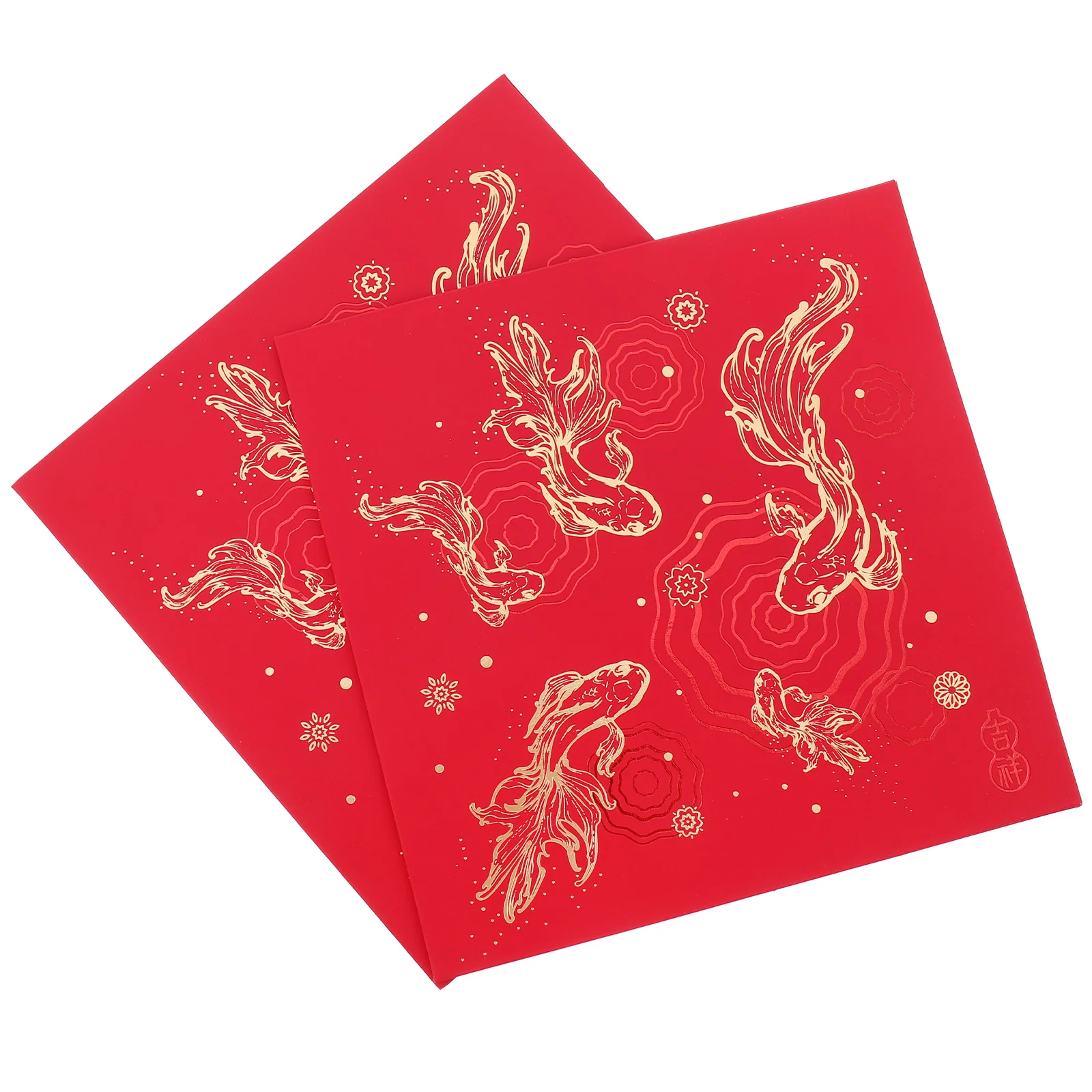 

2 Pcs Greeting Cards for New Year Party Supply Spring Festival Blessing Note Chinese Red Gifts Office