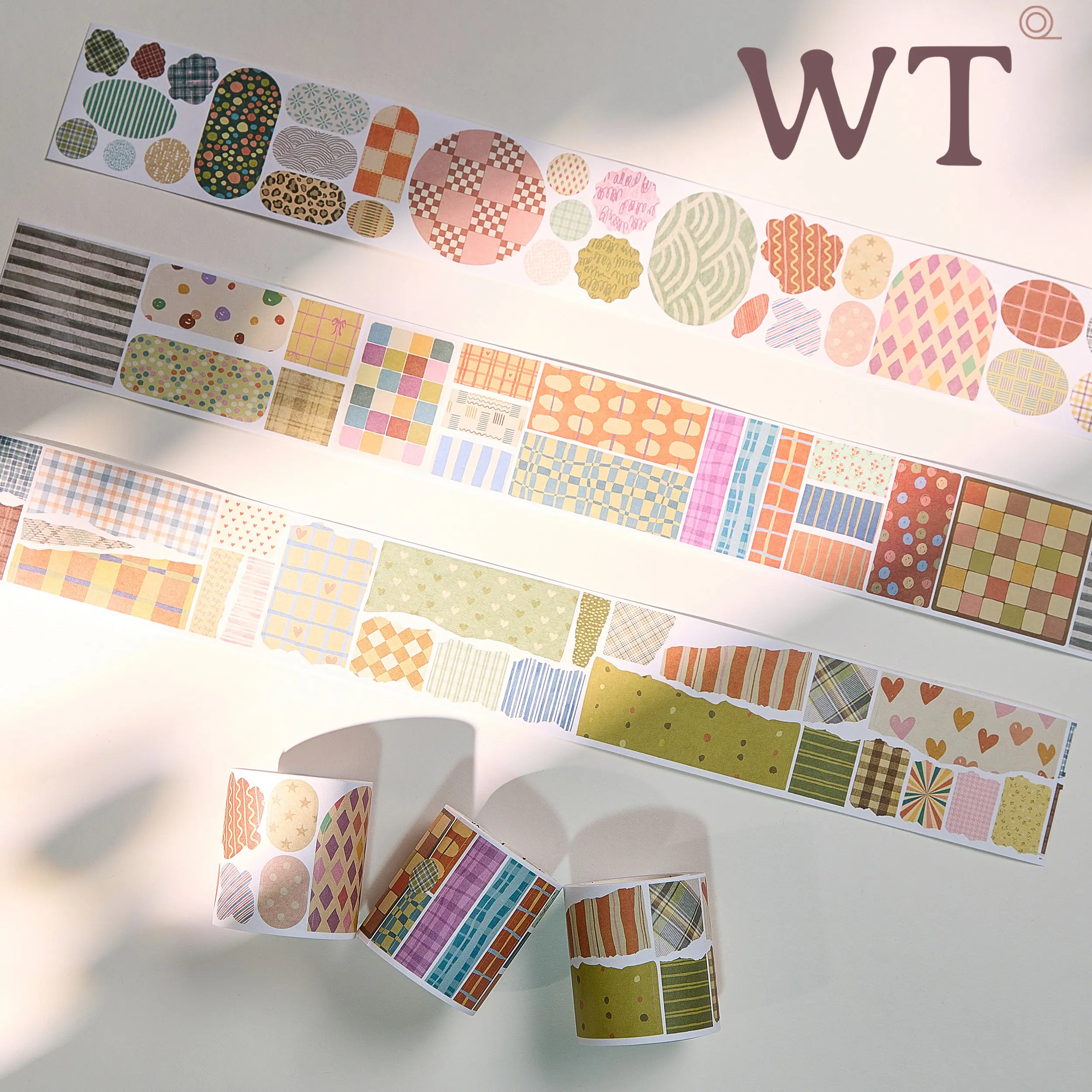 

WT Studio Vintage Grids Circles Background Washi Paper Tape for Plan Card Making DIY Scrapbooking Plan Decorative Sticker