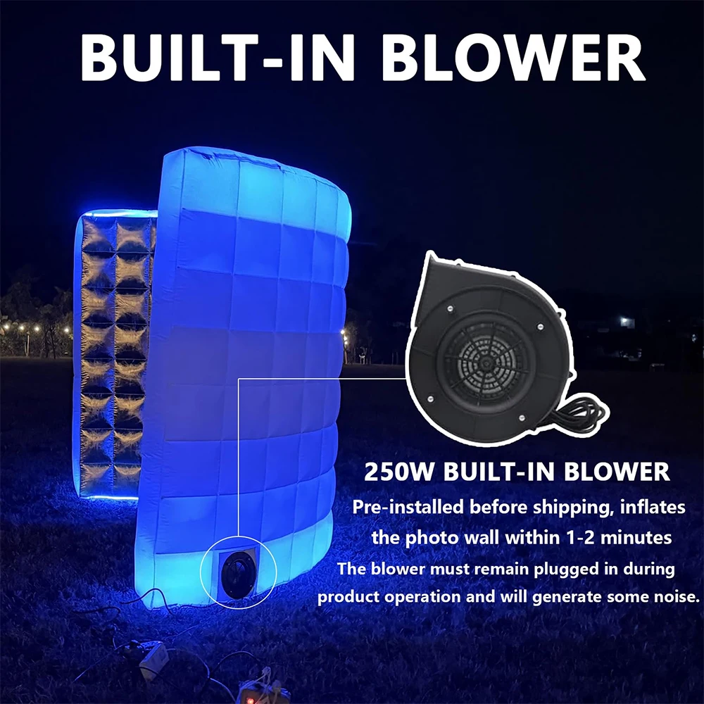 3-Meter Aufblasbare Fotobox-Wand Raumdekoration Selfie-Box Hintergrund, Fotobox-Gehäuse 360-Grad-Fotoshooting-Hintergrund für Partys – Detail 7