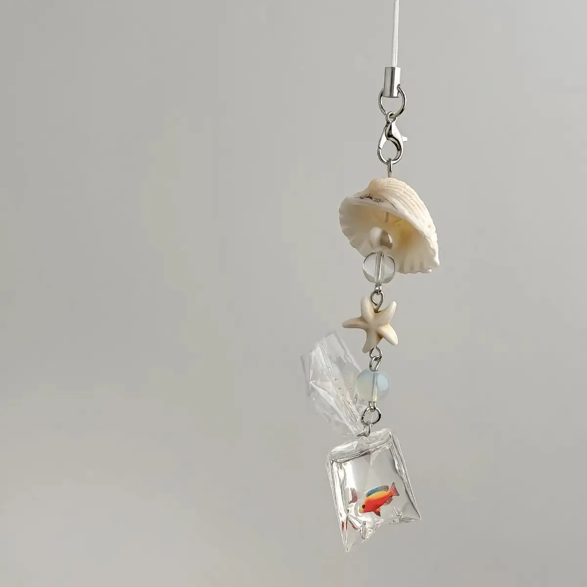 Ocean Tropical Fish Mobile Phone Pendant Shell Wind Chime Bag Camera Keychain Versatile And Simple E