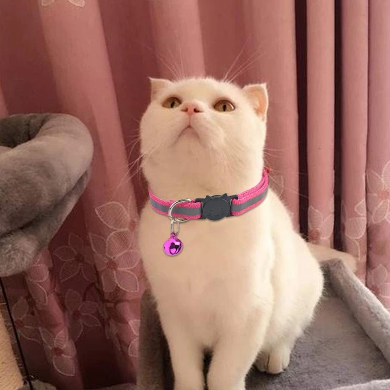 12 Pcs Reflective Cat Collars Quick Release Safety Buckle with Bell Adjustable 19-32cm (12 Colors)-A51M