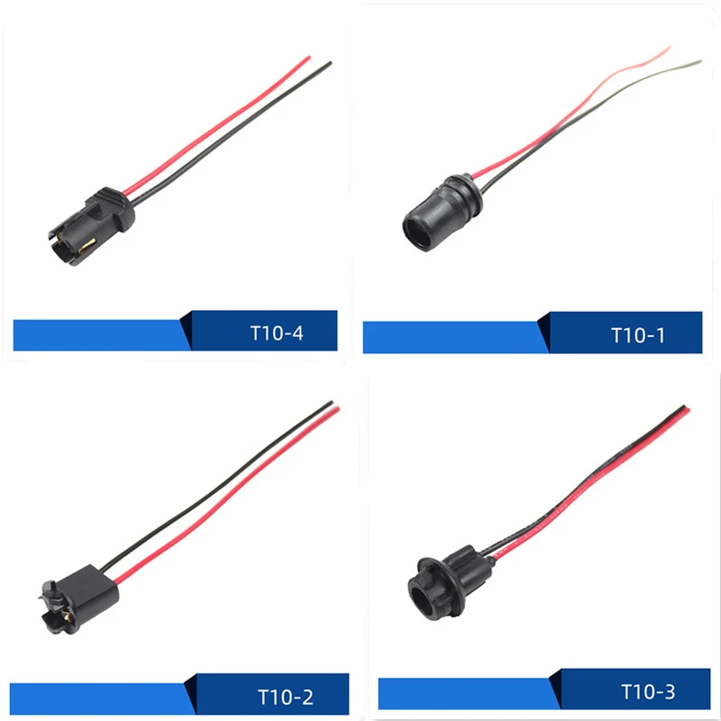 T10 W5W 168 194 Light Bulb Socket Connector Extension Cable Adapter DC 12V For Car Truck Boat Interior Dashboard License Plate L