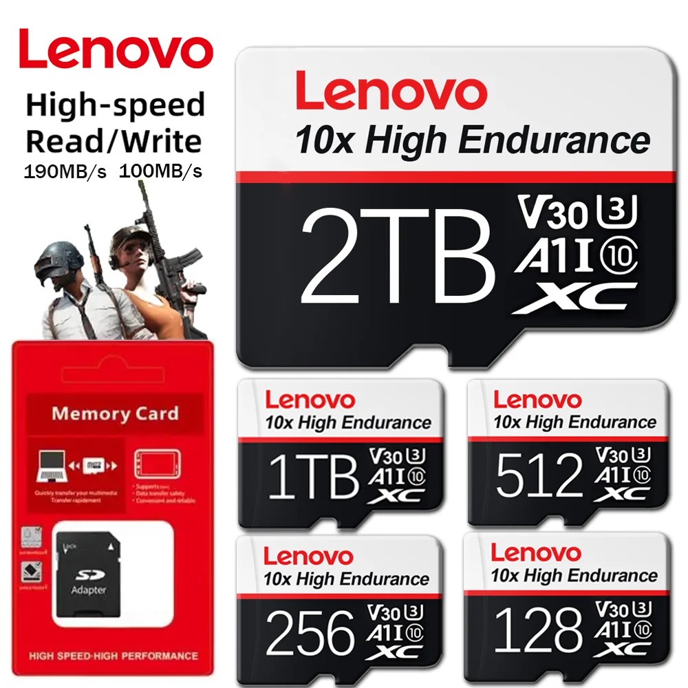 Lenovo 2TB Memory Card 128GB Class 10 V60 TF Card 1TB Mini SD Card 512GB High Speed Micro TF SD Card 256GB For Nintendo Switch