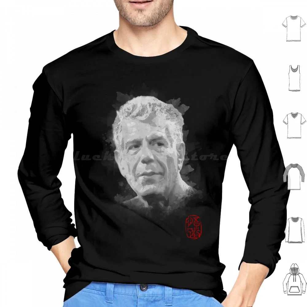 Anthony Art Bourdain Pencila ( 5 ) Hoodie cotton Long Sleeve Anthony Bourdain Bourdain Chef Anthony Food Anthony Bourdain