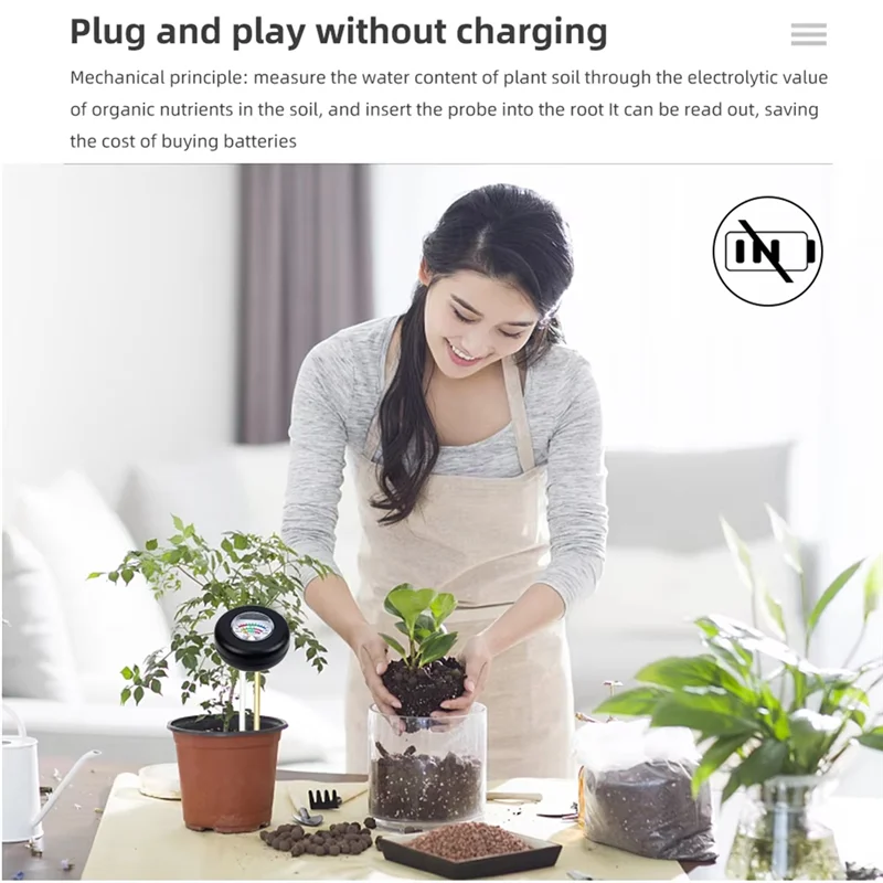 ABLN-3 In 1 Misuratore PH del Suolo Piante Sensore di Umidità Monitor di Umidità Giardino Domestico Fiore Analizzatore del Suolo Rilevatore di Acidità e Fertilità