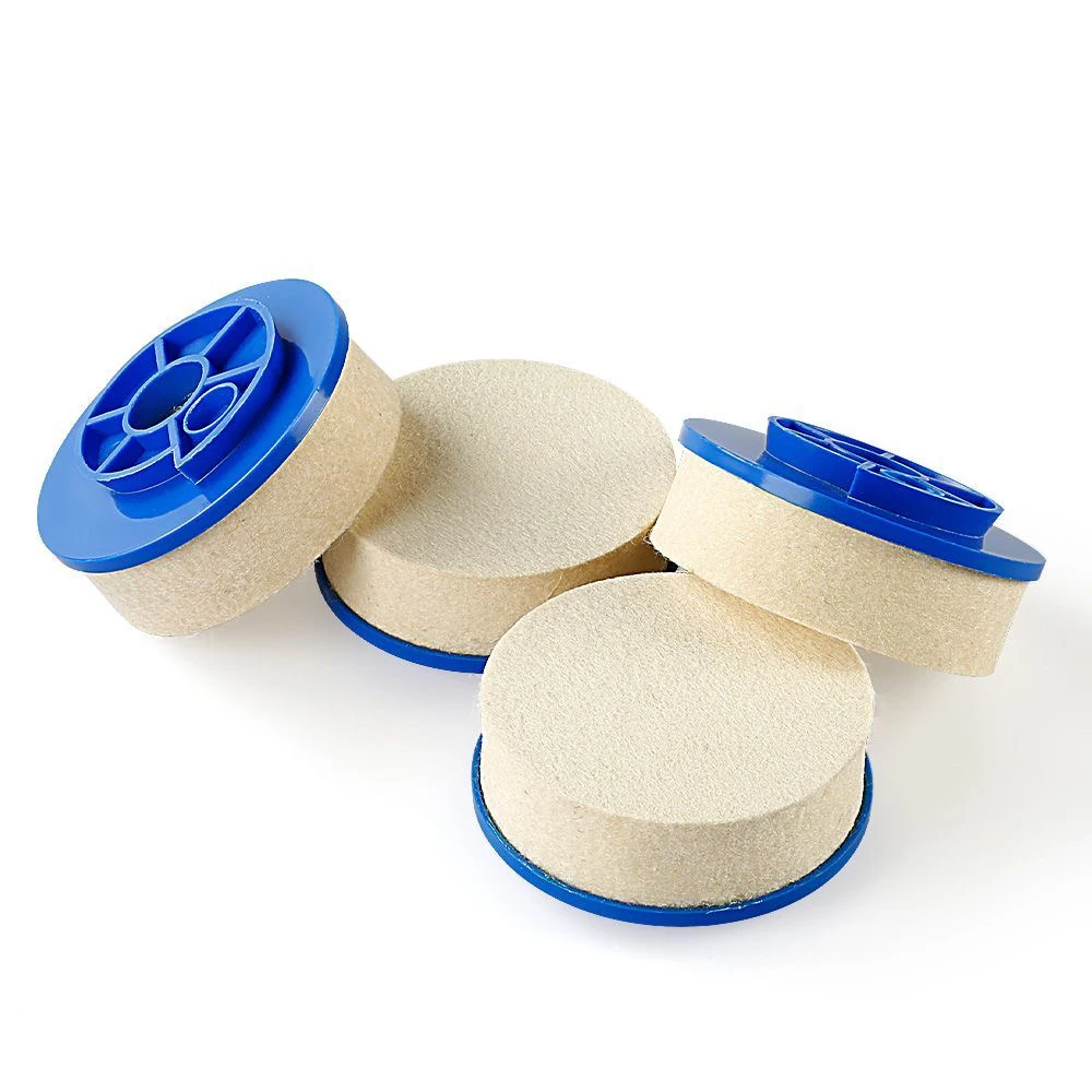 1Pc 4 Inch 100mm Snail Lock Abrasive Wool Polishing Wheel Felt Wheel For Grinding Stone Marble Granite Glass Stainless Steel