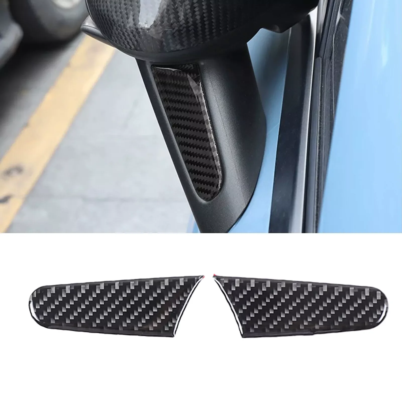 

Soft Carbon Fiber Rearview Mirror Sticker Cover For Porsche Macan 2014-2024